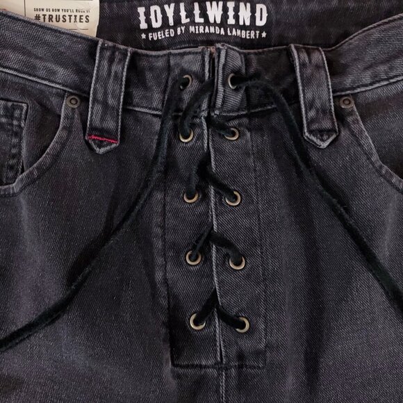 NWT Idyllwind Womens 12 Twelve South Wash Down High Risin Lace-Up Bootcut Jeans - Picture 7 of 15